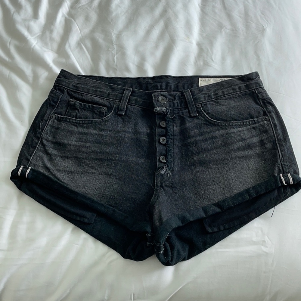 Rag & bone black denim shorts